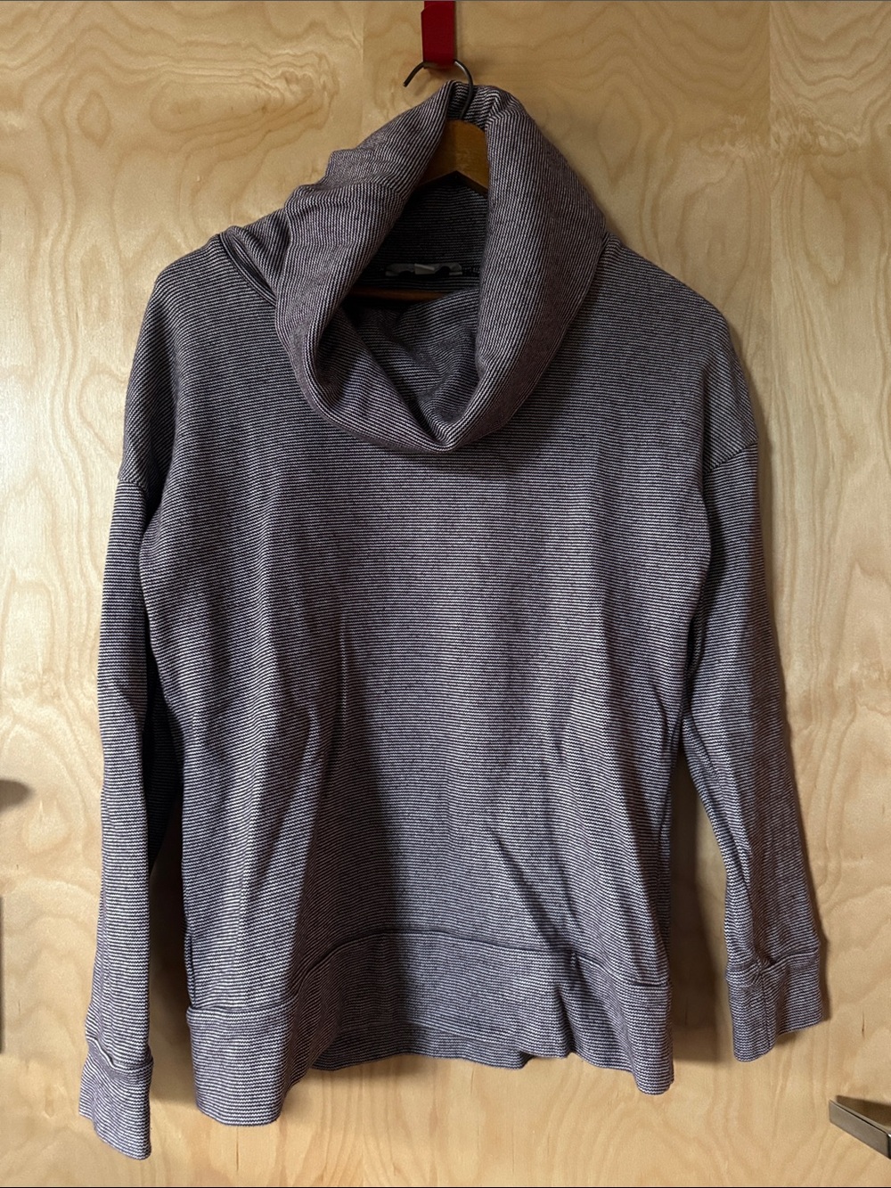 L.L. Bean Heathered Mauve Cowl Neck Sweater